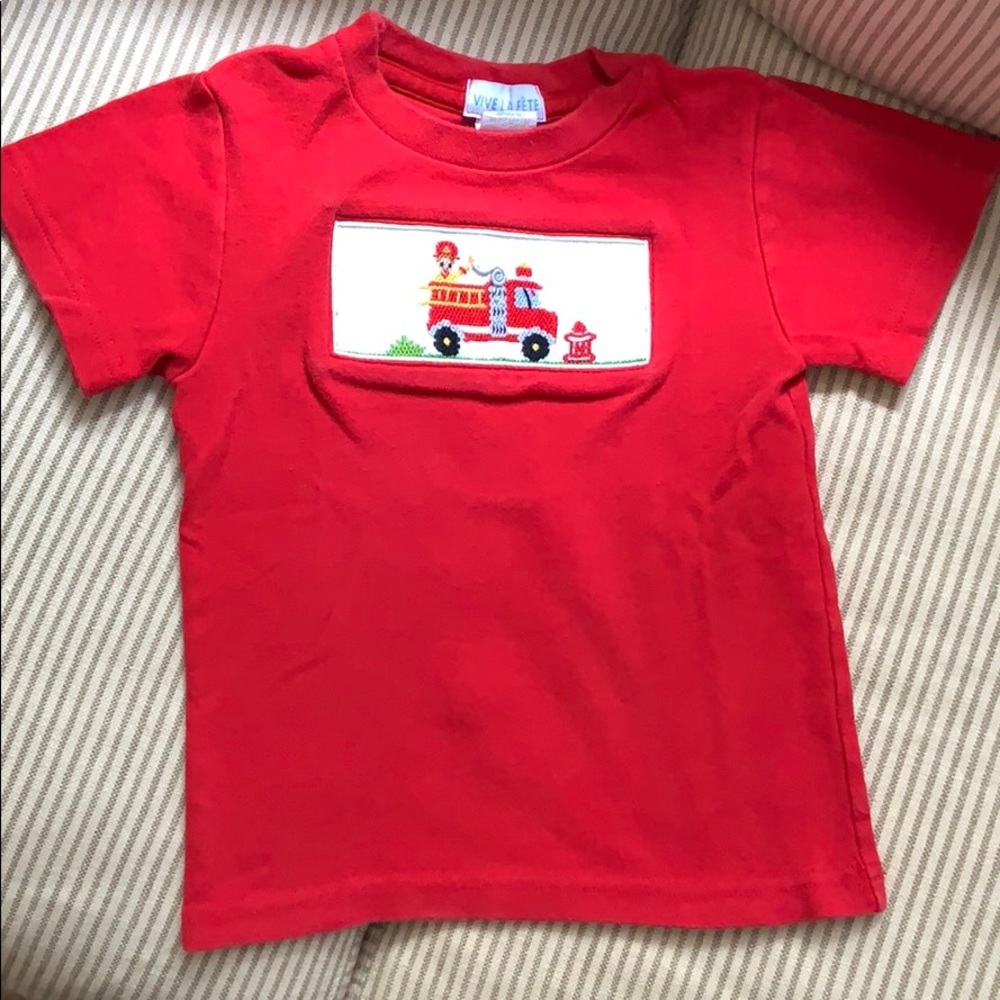 Smocked Firetruck Shirt